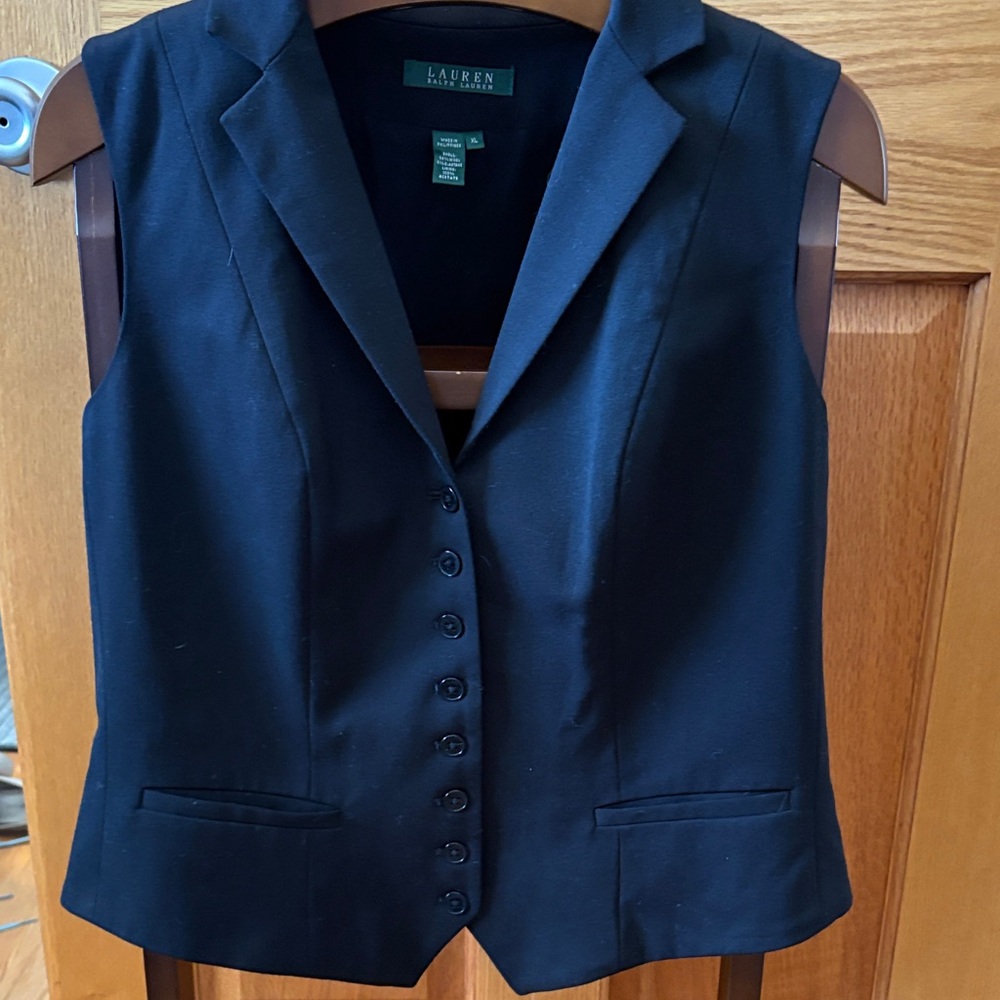 Lauren Ralph Lauren Black Wool Vest